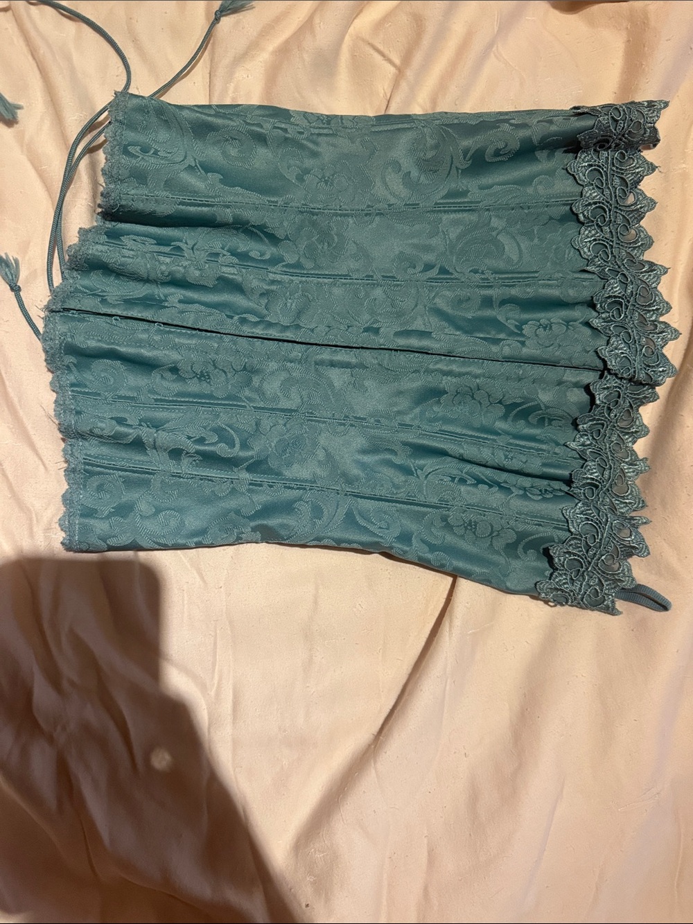 Frederick's of Hollywood Teal Lace Trim Bustier